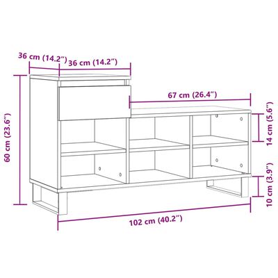 vidaXL Botník lesklý biely 102x36x60 cm spracované drevo