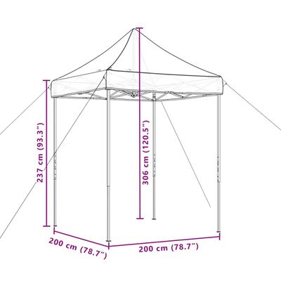 vidaXL Skladací pop-up párty stan burgundský 200x200x306 cm