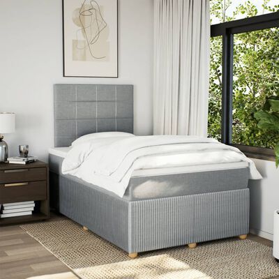 vidaXL Boxspring posteľ s matracom bledosivá 120x190 cm látka