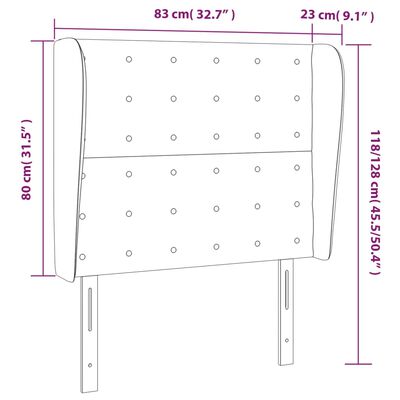 vidaXL Čelo postele so záhybmi čierne 83x23x118/128 cm umelá koža