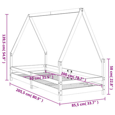 vidaXL Rám detskej postele biely 80x200 cm masívna borovica