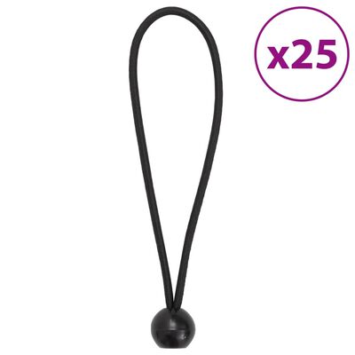 vidaXL Bungee šnúry s guličkami 25 ks 21 x 0,5 cm