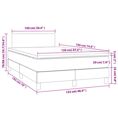 vidaXL Boxspring posteľ s matracom modrá 120x190 cm látka