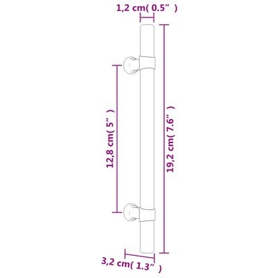 vidaXL Rukoväte na skrinku 20 ks bronzové 128 mm nehrdzavejúca oceľ