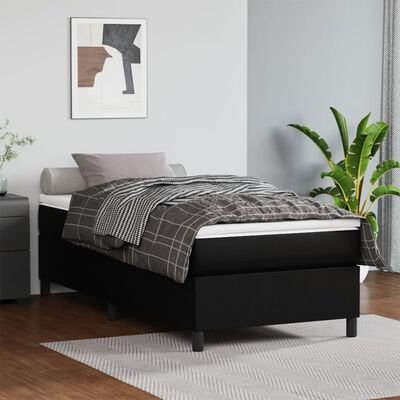 vidaXL Boxspring posteľ s matracom čierny 90x190 cm umelá koža