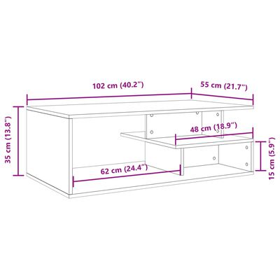 vidaXL Konferenčný stolík čierny 102x55x35 cm kompozitné drevo