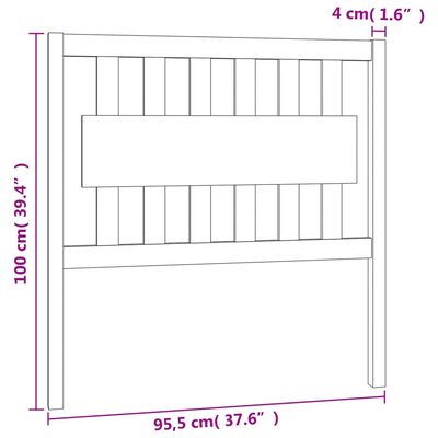 vidaXL Čelo postele biele 95,5x4x100 cm masívna borovica