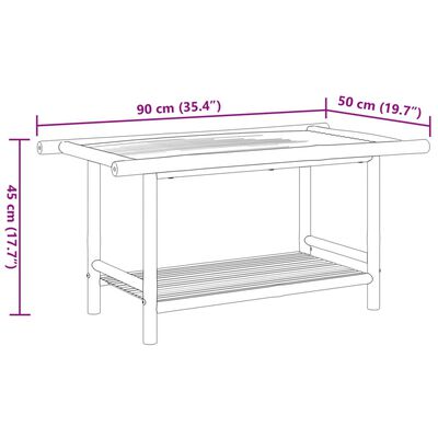 vidaXL Konferenčný stolík 90x50x45 cm bambus