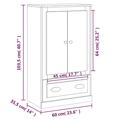 vidaXL Vysoká skrinka lesklá biela 60x35,5x103,5 cm kompozitné drevo