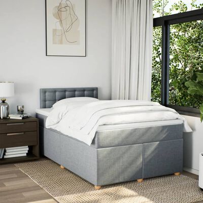 vidaXL Boxspring posteľ s matracom bledosivá 120x190 cm látka