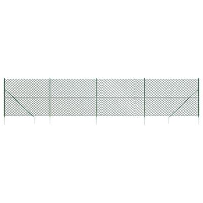 vidaXL Drôtený plot s kotviacimi hrotmi zelený 1,4x10 m