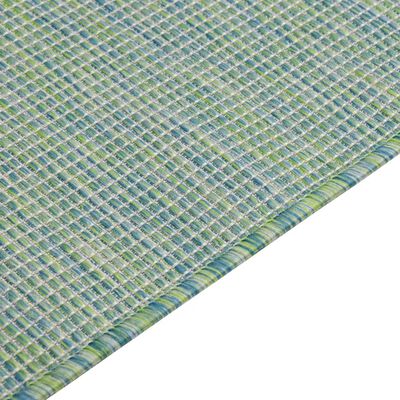 vidaXL Vonkajší koberec s plochým tkaním 140x200 cm tyrkysový