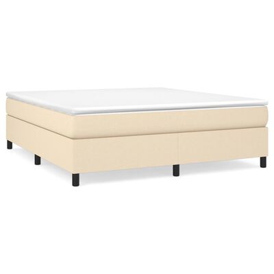 vidaXL Posteľný rám boxspring s matracom krémový 160x200 cm látka