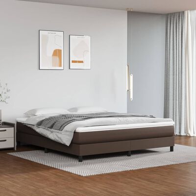 vidaXL Boxspring posteľ s matracom hnedá 180x200 cm umelá koža