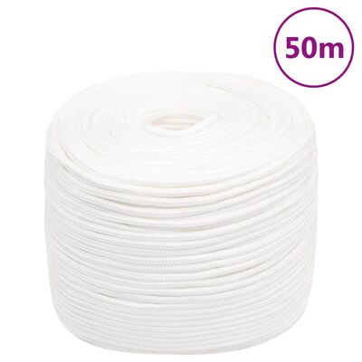 vidaXL Lodné lano biele 6 mm 50 m polypropylén