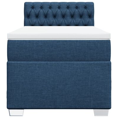 vidaXL Posteľný rám boxspring s matracom modrý 90x190 cm látka