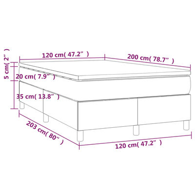 vidaXL Posteľný rám boxspring s matracom čierny 120x200 cm zamat