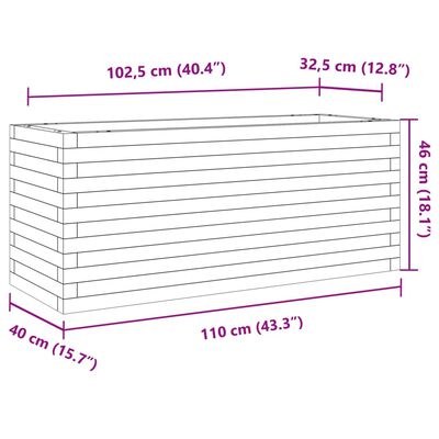 vidaXL Záhradný kvetináč 110x40x46 cm impregnovaná borovica