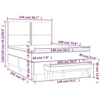 vidaXL Boxspring posteľ s matracom kapučínová 140x190 cm umelá koža