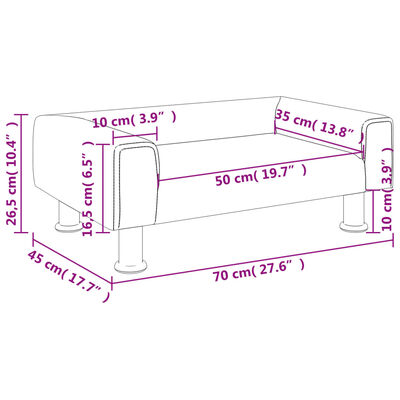 vidaXL Detská pohovka hnedá 70x45x26,5 cm zamat