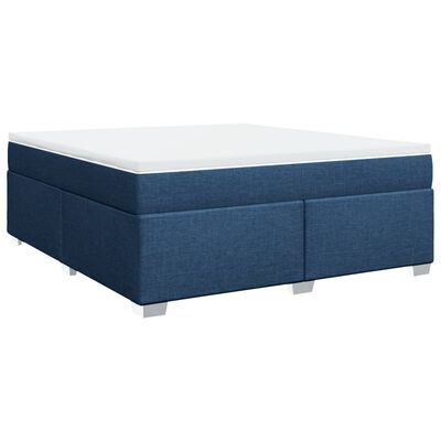 vidaXL Posteľný rám boxspring s matracom modrý 180x200 cm látka