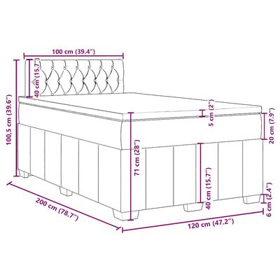 vidaXL Boxspring posteľ s matracom čierny 120x200 cm látka