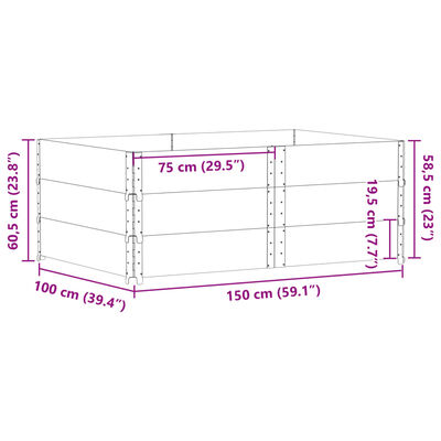 vidaXL Paletové ohrádky 3 ks čierne 100x100 cm borovicový masív