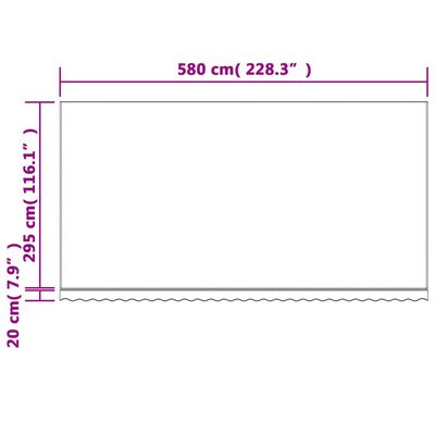 vidaXL Náhradná látka pre markízu rôznofarebná pruhovaná 6x3 m