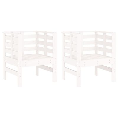 vidaXL Záhradné stoličky 2 ks biele 61,5x53x71 cm borovicový masív