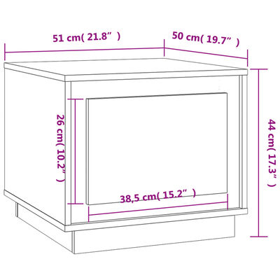 vidaXL Konferenčný stolík dymový dub 51x50x44 cm spracované drevo