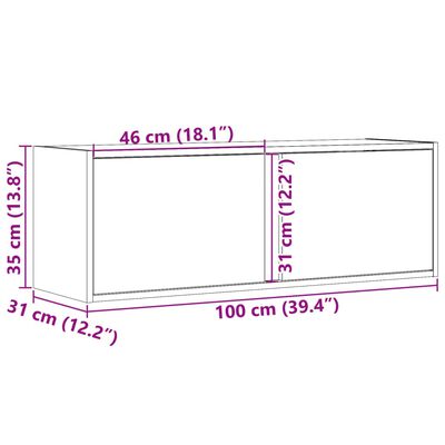 vidaXL TV nástenná skrinka s LED svetlami betónovo sivá 100x31x35 cm