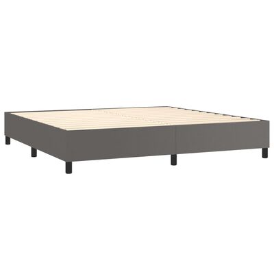 vidaXL Boxspring posteľ s matracom sivá 200x200 cm umelá koža