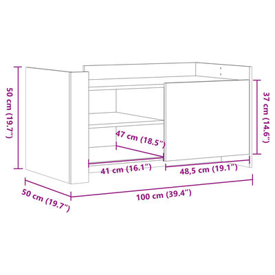 vidaXL Konferenčný stolík sivý sonoma 100x50x50 cm kompozitné drevo