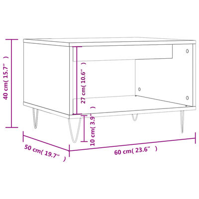 vidaXL Konferenčný stolík sivý dub sonoma 60x50x40cm spracované drevo