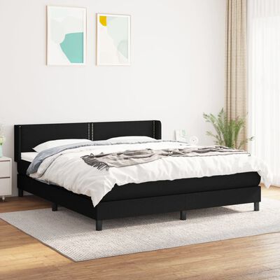 vidaXL Posteľný rám boxspring s matracom čierny 160x200 cm látka