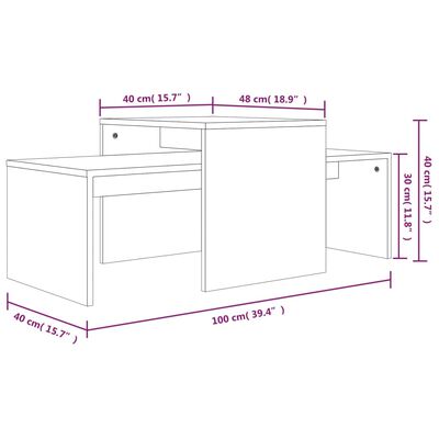 vidaXL Konferenčný stolík hnedý dub 100x48x40 cm spracované drevo