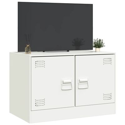 vidaXL TV skrinka biela 67x39x44 cm oceľ