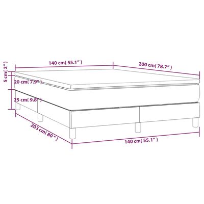 vidaXL Posteľný rám boxspring s matracom krémový 140x200 cm látka