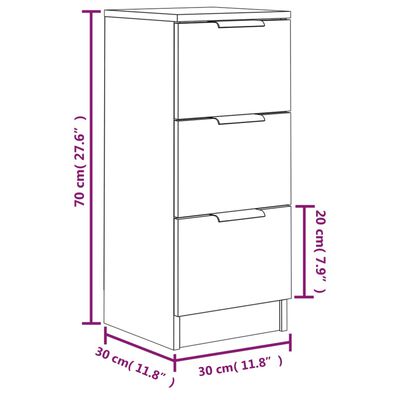 vidaXL Komoda biela 30x30x70 cm spracované drevo