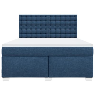 vidaXL Posteľný rám boxspring s matracom modrý 180x200 cm látka