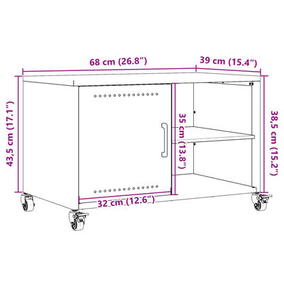 vidaXL TV skrinka antracitová 68x39x43,5 cm oceľ valcovaná za studena