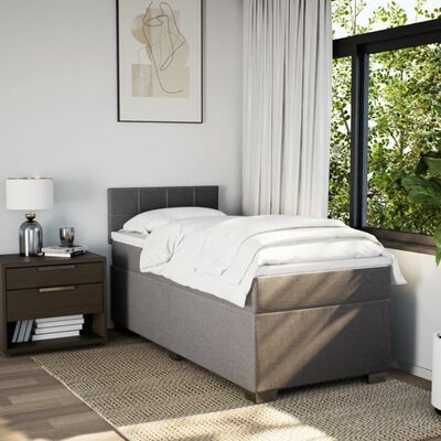 vidaXL Boxspring posteľ s matracom sivohnedý 100x200 cm látka