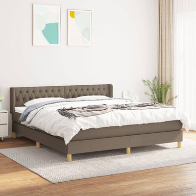 vidaXL Posteľný rám boxspring s matracom sivohned 180x200 cm látka