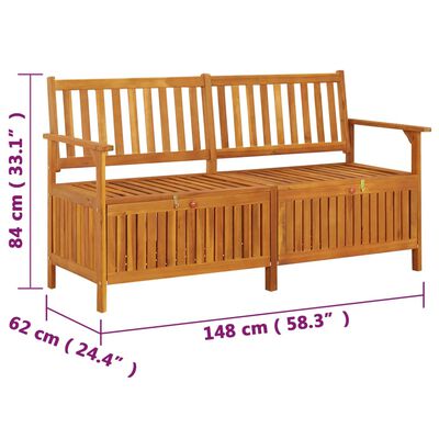 vidaXL Úložná lavica 148 cm z masívneho akáciové dreva