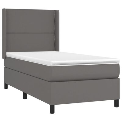 vidaXL Boxspring posteľ s matracom sivá 80x200 cm umelá koža