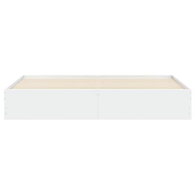 vidaXL Posteľný rám so zásuvkami biely 200x200 cm kompozitné drevo