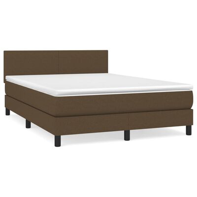 vidaXL Boxspring posteľ s matracom tmavohnedá 140x200 cm látka