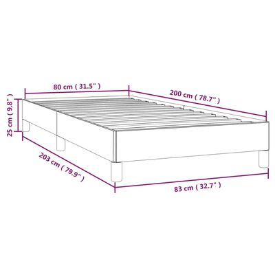 vidaXL Posteľný rám krémový 80x200 cm látka