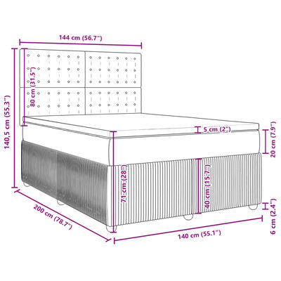 vidaXL Boxspring posteľ s matracom bledosivá 140x200 cm látka