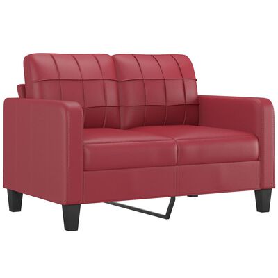 vidaXL 2-dielna sedacia súprava s vankúšmi vínovočervená umelá koža